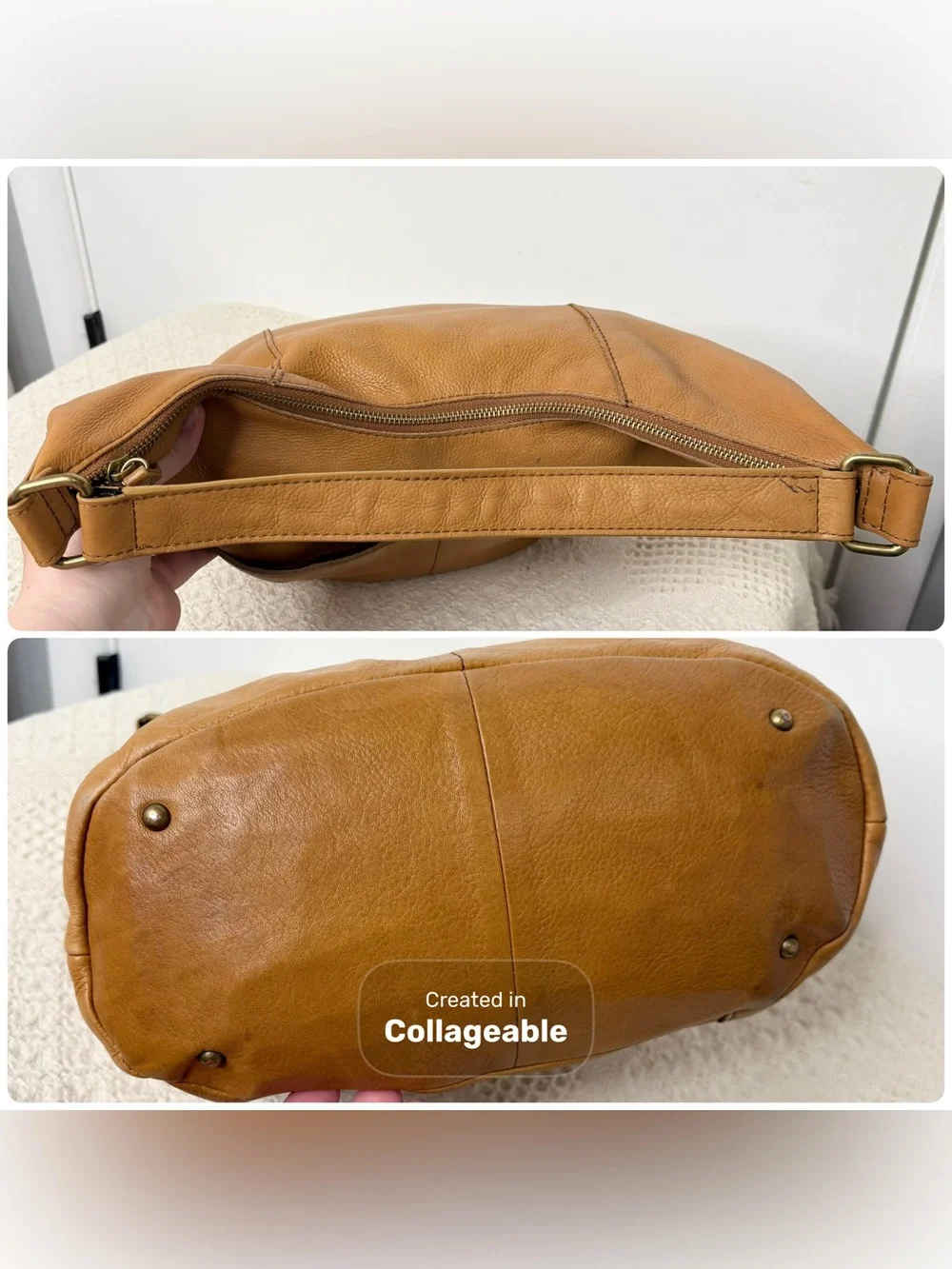PROJECT American Leather Co Tan Carrie Hobo Shoulder Bag